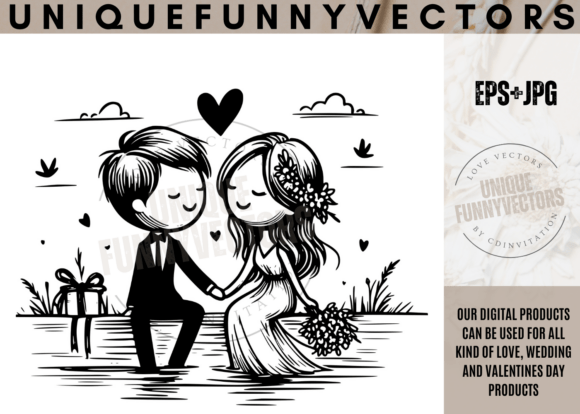 Bringing Love to Life with Wedding Couple Svg and Stick Vectors 351