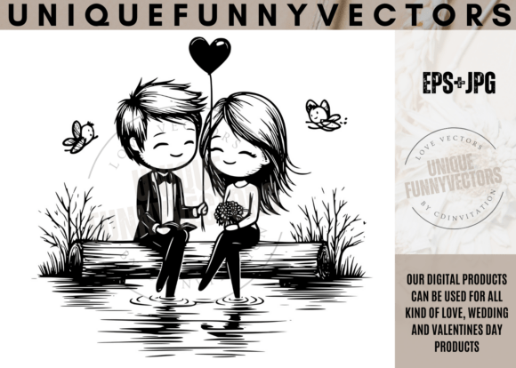 Charming Character Art for Wedding & Love Projects