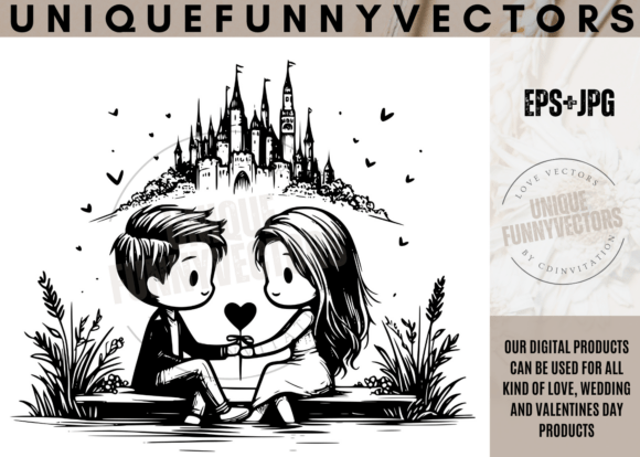 Charming Couple Characters for Wedding & Anniversary Art