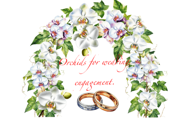 Elegant Orchids for Wedding Engagement Clipart