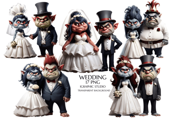 Grumpy Wedding Troll Clipart: Adding Whimsy to Designs