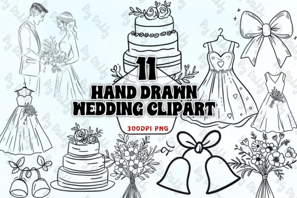 Hand Drawn Wedding Clipart PNG: A Designer's Toolkit for Authentic Charm