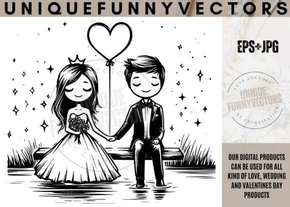 Love Wedding Stick Vectors Svg Eps 232: Adorable Characters for Every Occasion