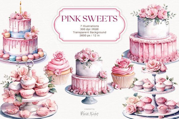Sweeten Your Designs: The Pink Sweets Clipart Collection