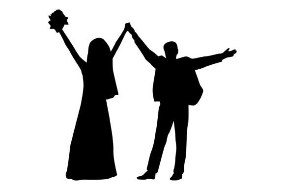Wedding Couple Silhouette Vector Art: A Timeless Design Asset