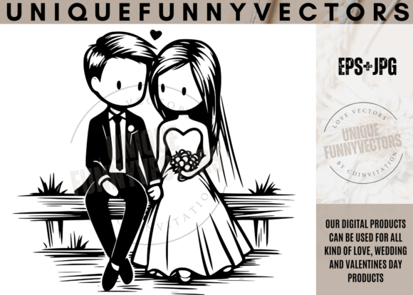 Wedding Couple Svg and Stick Vectors 348: Love in Every Line