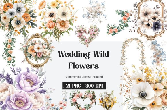 Wedding Wild Flowers Clipart: A Designer's Fresh Take